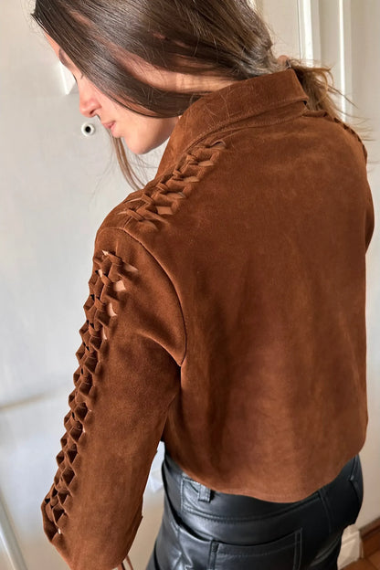 Camisa Fun gamuza caramelo