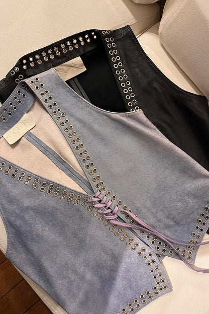 Chaleco Rock cuero negro