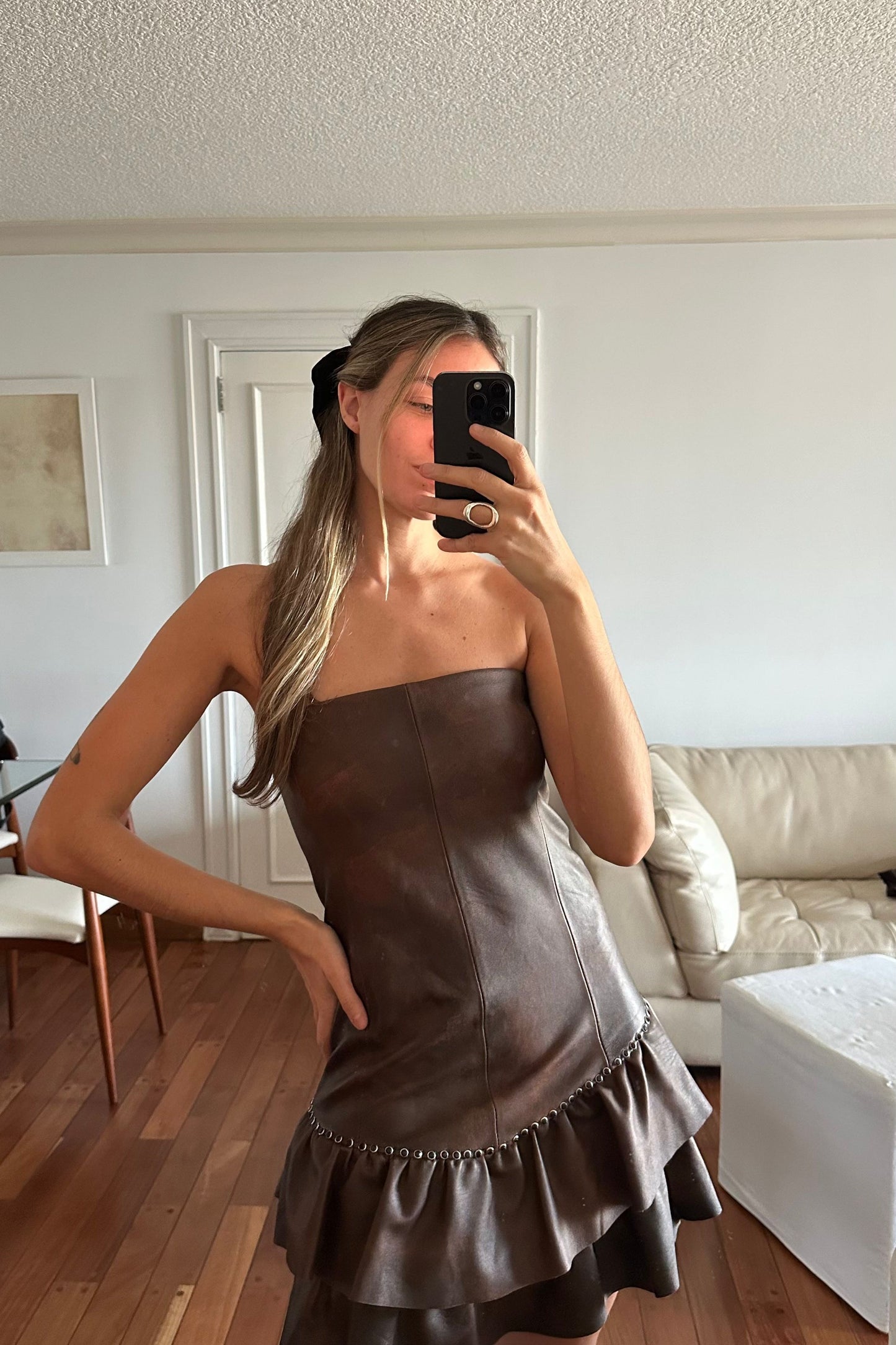 Vestido Ambar cuero Oxido