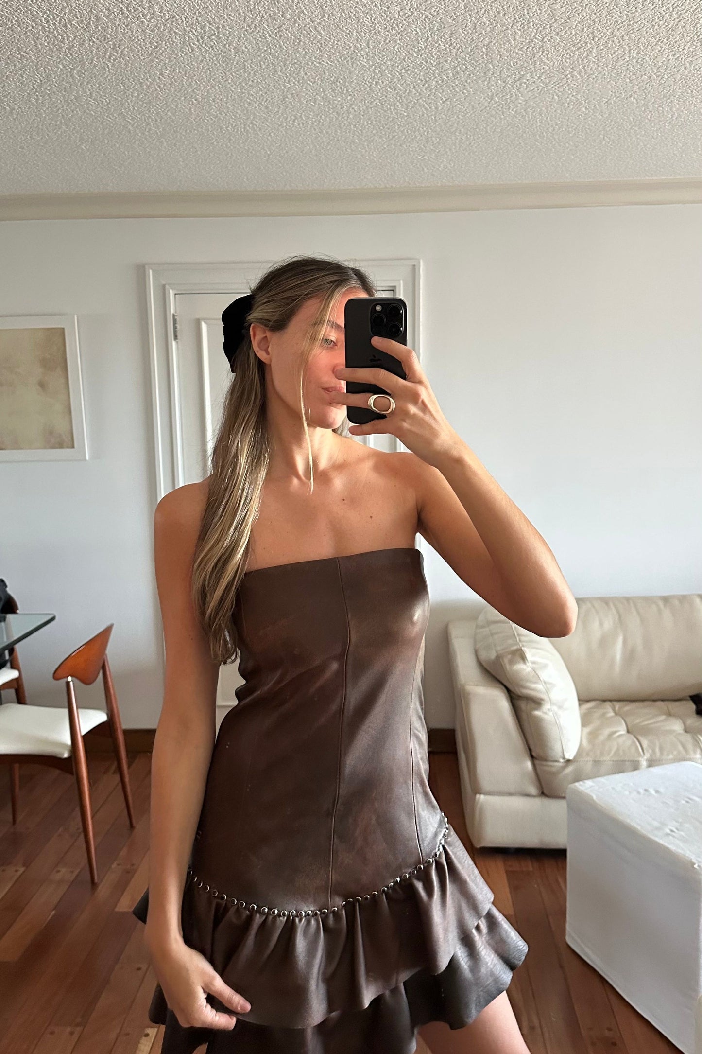 Vestido Ambar cuero Oxido