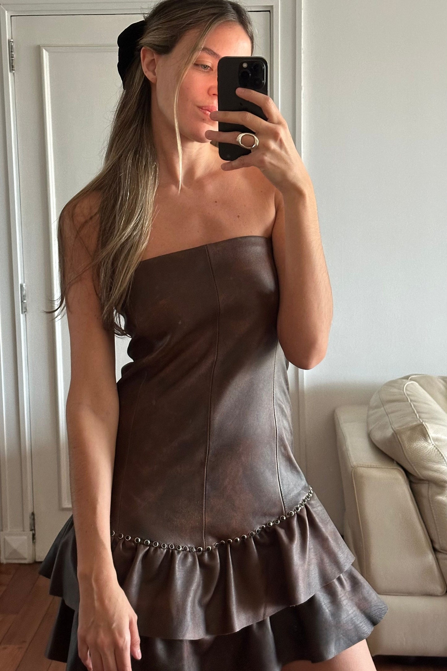 Vestido Ambar cuero Oxido