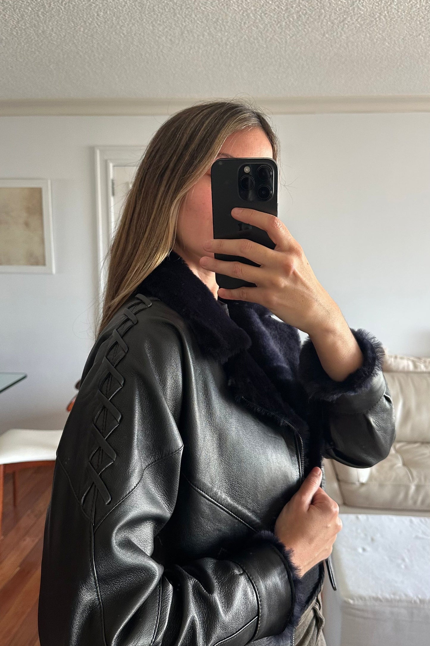 New Bomber Crop napalan negro y azul
