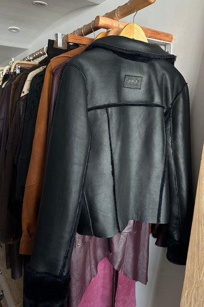 Campera Fur napalan negro y azul