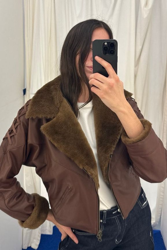 New Bomber Crop Napalan marrón