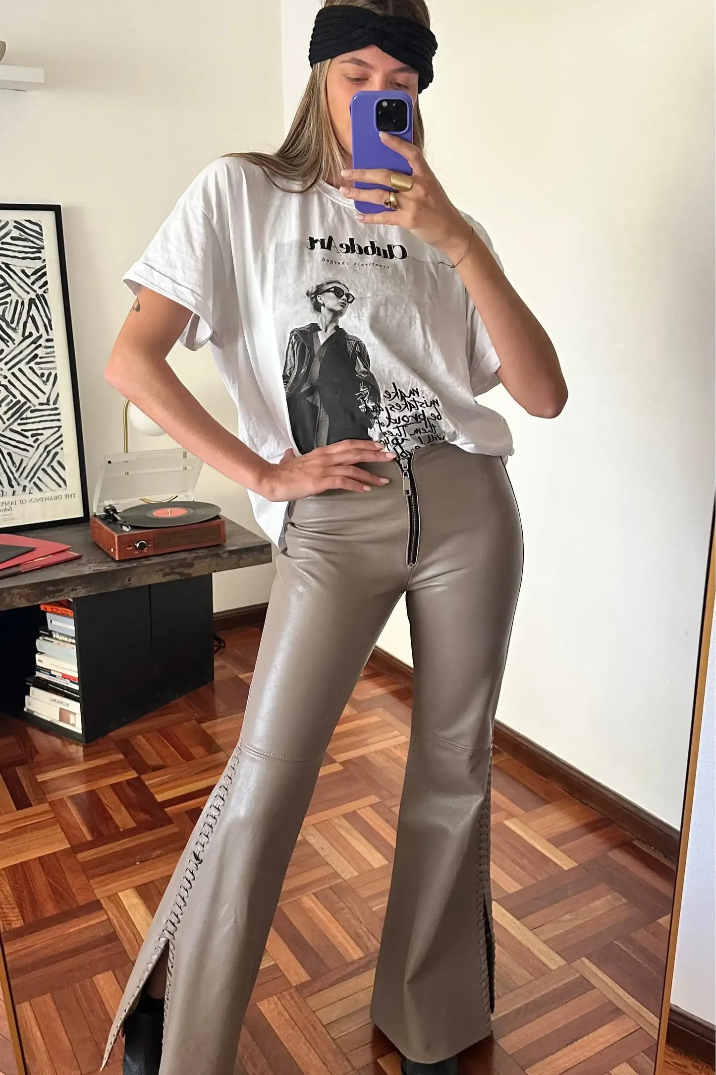 Pantalón Oxford cuero visón