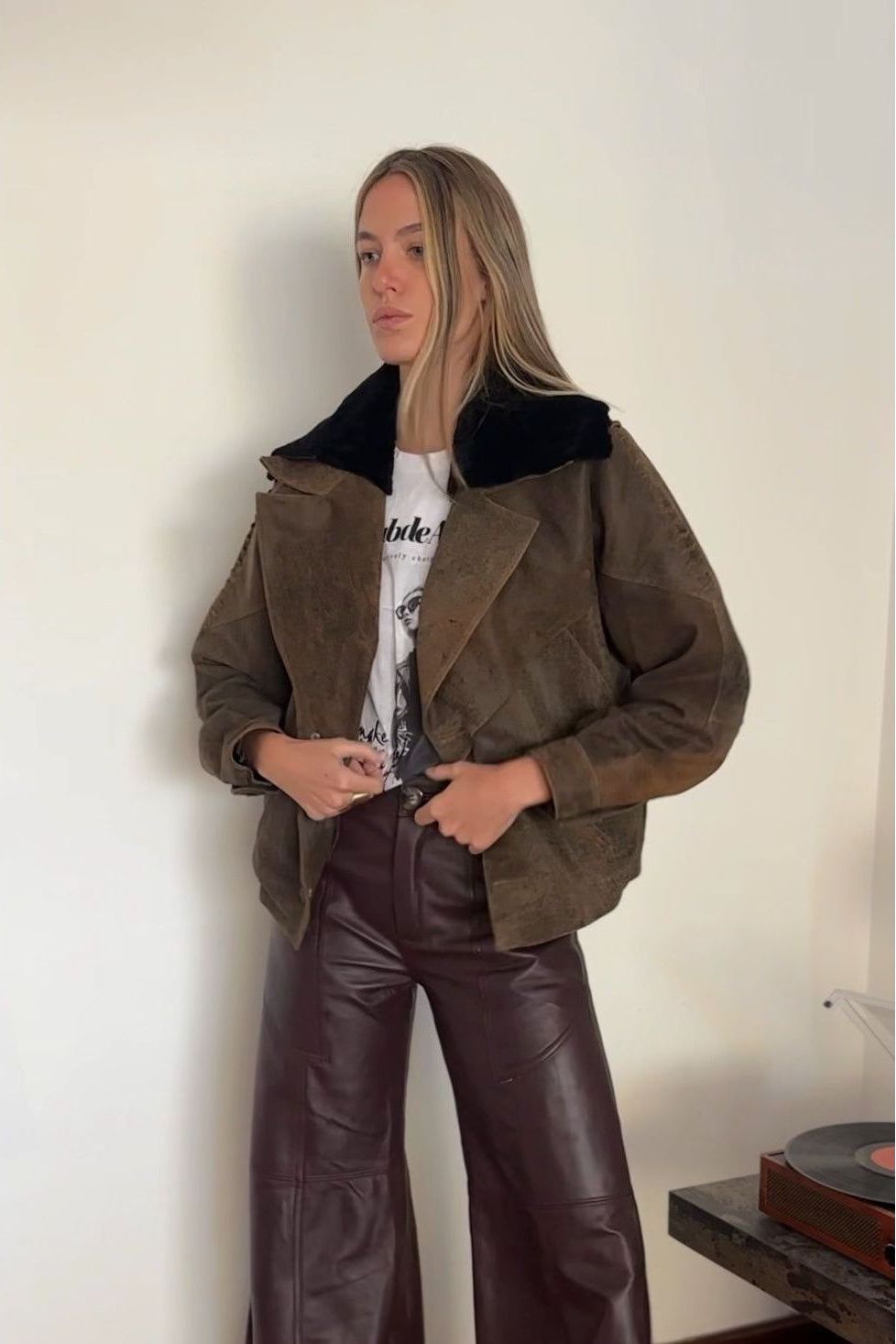 New Bomber vintage brown