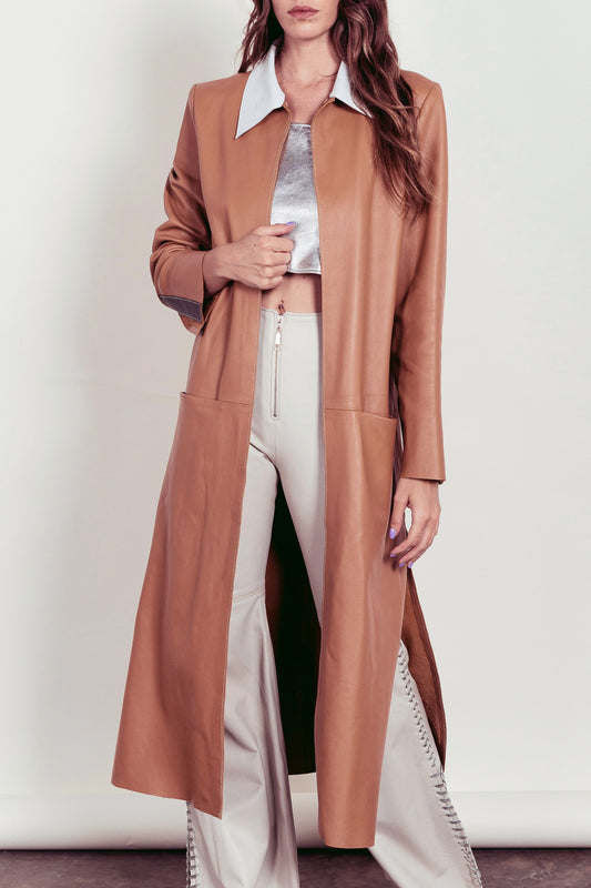 Trench cuero camel