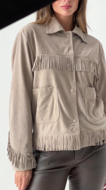 Campera Flip gamuza cruda