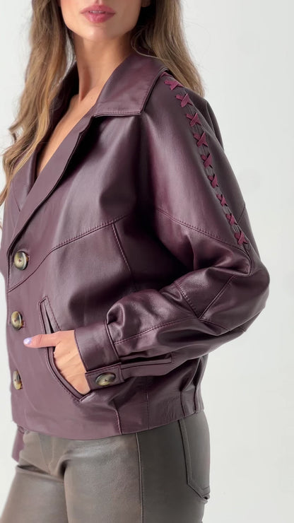 Original Leather Bomber Wine