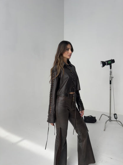 Fun Leather Shirt Chocolate