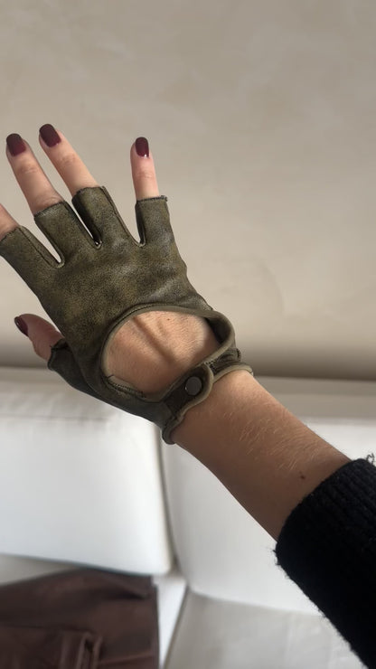 Guantes cuero y gamuza