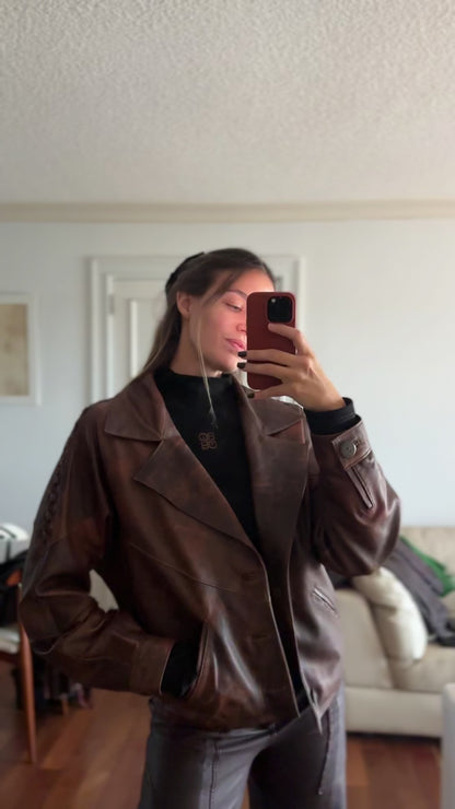 New Bomber cuero oxido