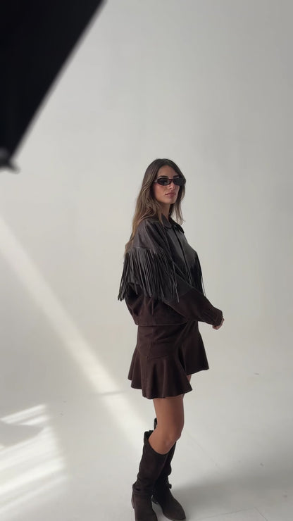 Twist Leather & Suede Bomber