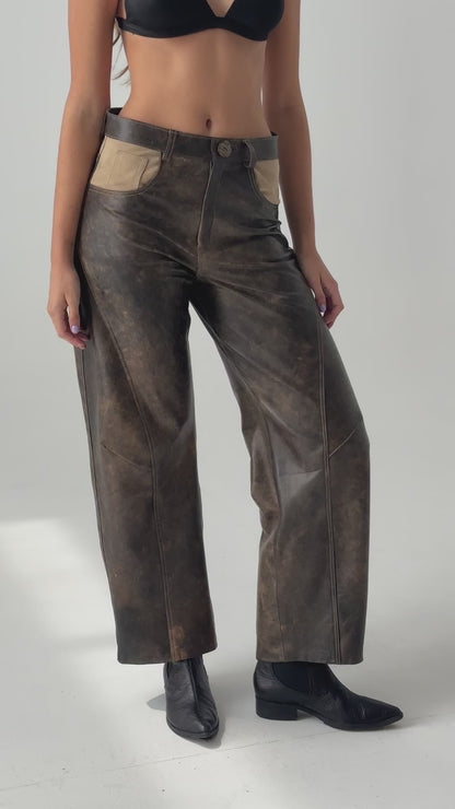Pantalon Bucket cuero
