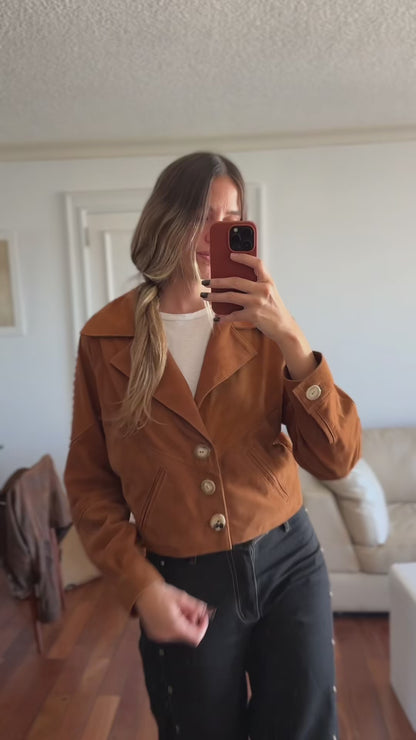 New Bomber Crop gamuza