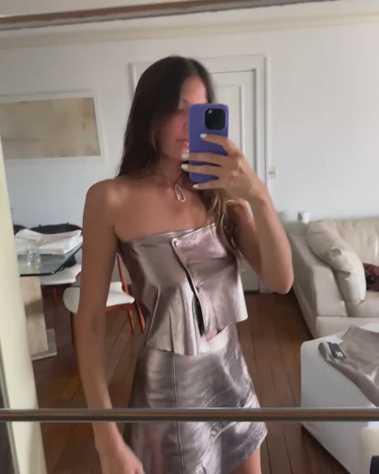 Falda Campana platino