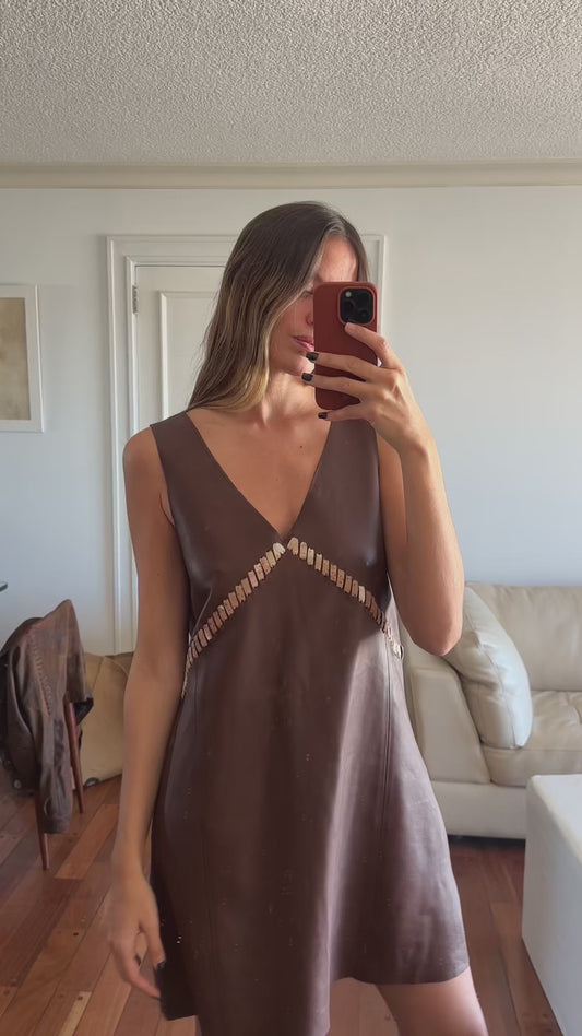 Vestido Formas cuero red brown