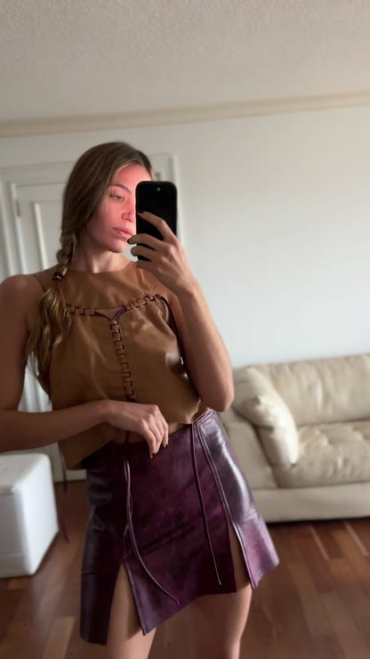 Top Roll cuero caramelo