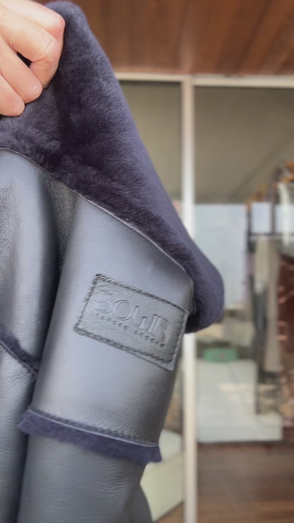 Campera Fur napalan negro y azul