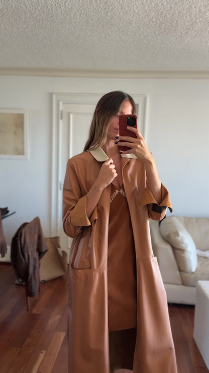 Trench cuero camel