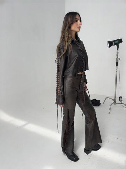 Fun Leather Shirt Chocolate
